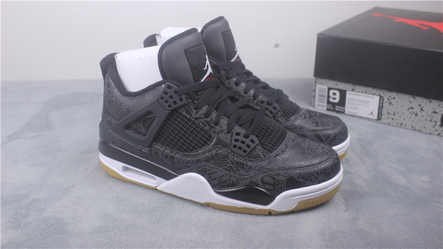 Men Air Jordan 4 SE Laser Black Gum Shoes